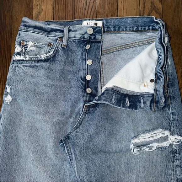 Agolde Women’s 90’s Jean Loose Fit Ripped Denim Size 26 - Picture 6 of 16